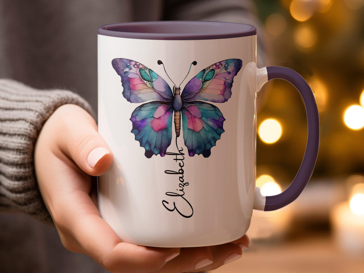 Butterfly Custom Name Mug, Butterfly Lover Gift, Butterfly Mug, Butterfly Gift, butterfly cup, butterfly lovers gift, butterfly coffee mug