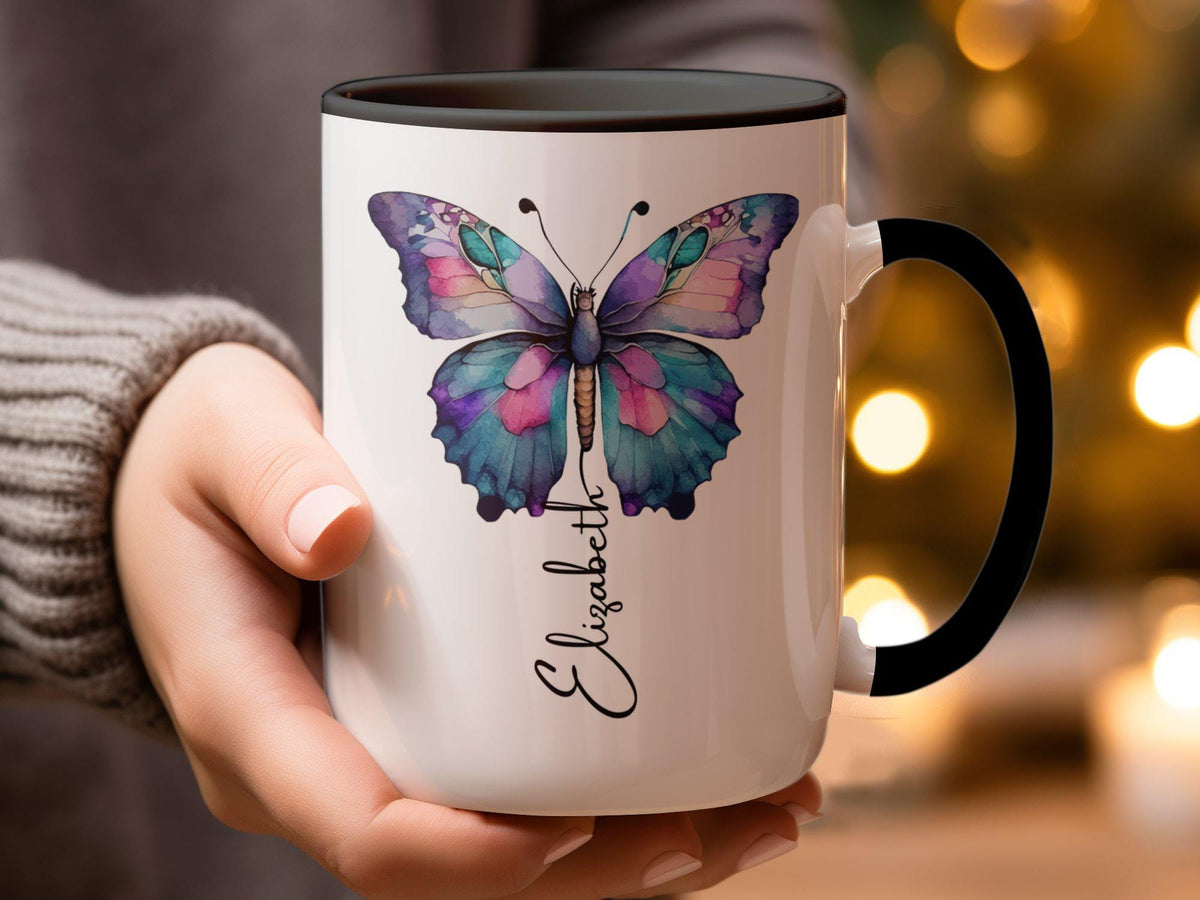 Butterfly Custom Name Mug, Butterfly Lover Gift, Butterfly Mug, Butterfly Gift, butterfly cup, butterfly lovers gift, butterfly coffee mug