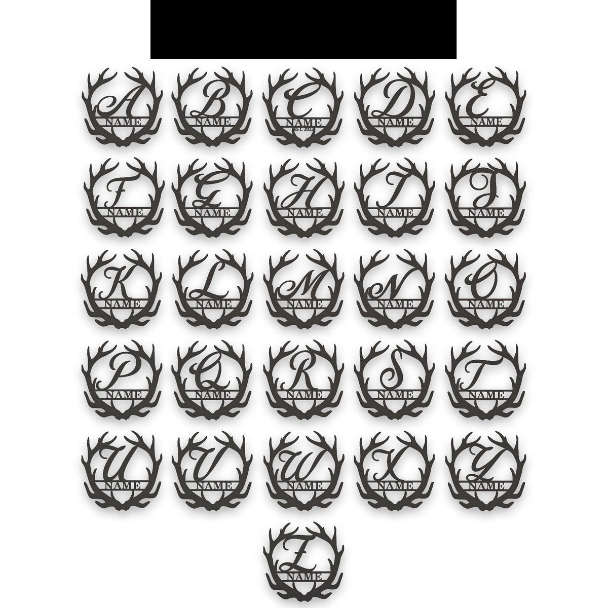 Antler Monogram Letter Sign, Home Decor, Hunter Gift, Elk Deer Camp Sign, Christmas Gift For Him, Deer Name Metal Sign, Fathers Day Gift