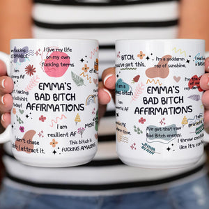 Bad B*Tch Affirmations Funny Mug For Coworkers, Friends, Self Gift, Daily Reminder Cup, Swear Mug, Swear Affirmation, Positive Vibes Mug