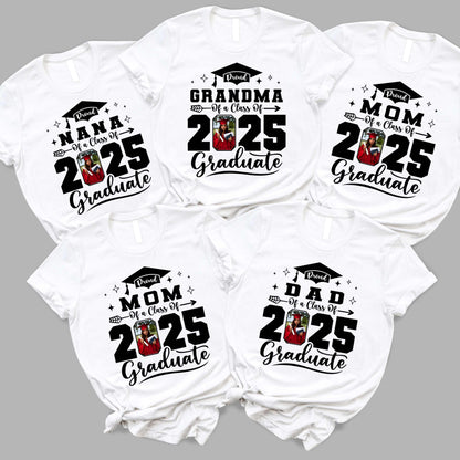 2025 Graduate Shirt With Your Custom Photo, Family Matching Graduation Tshirts, Graduation Party Gift, Senior 2025 Tee, College Graduation