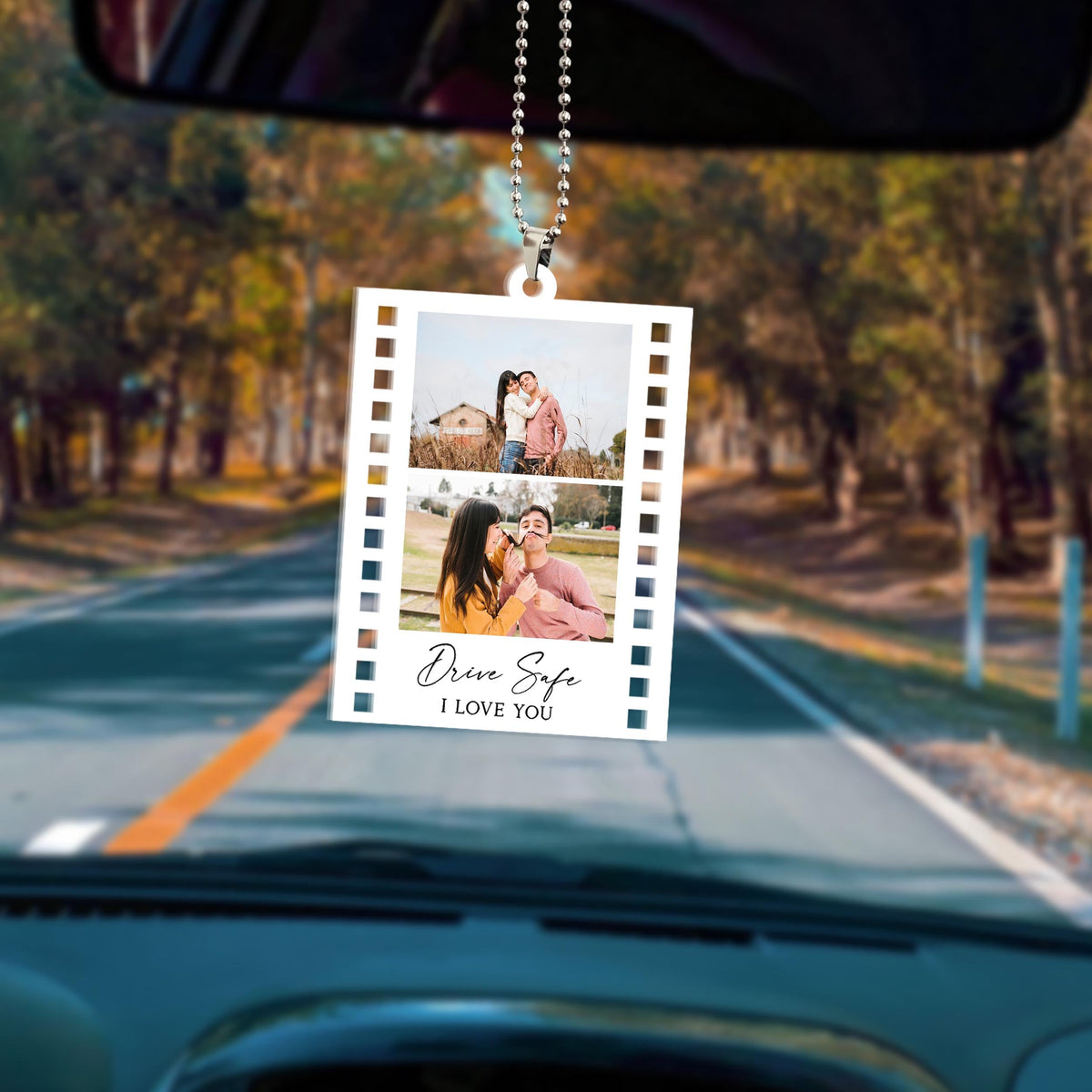 Personalized Photo Car Ornament, Boyfriend Christmas Gifts, Drive Safe Gift, First Car Gift, Valentines Day Gift for Boyfriend, Gift for Him