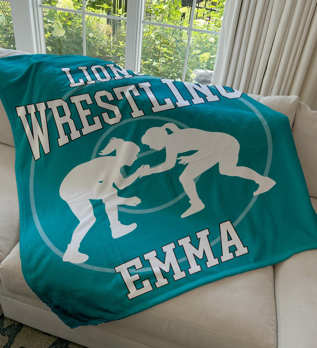 Custom Female Wrestling Blanket, Custom Name Blanket, Wrestling Blanket, Sports Blanket, Team Gift, Wrestling Gift