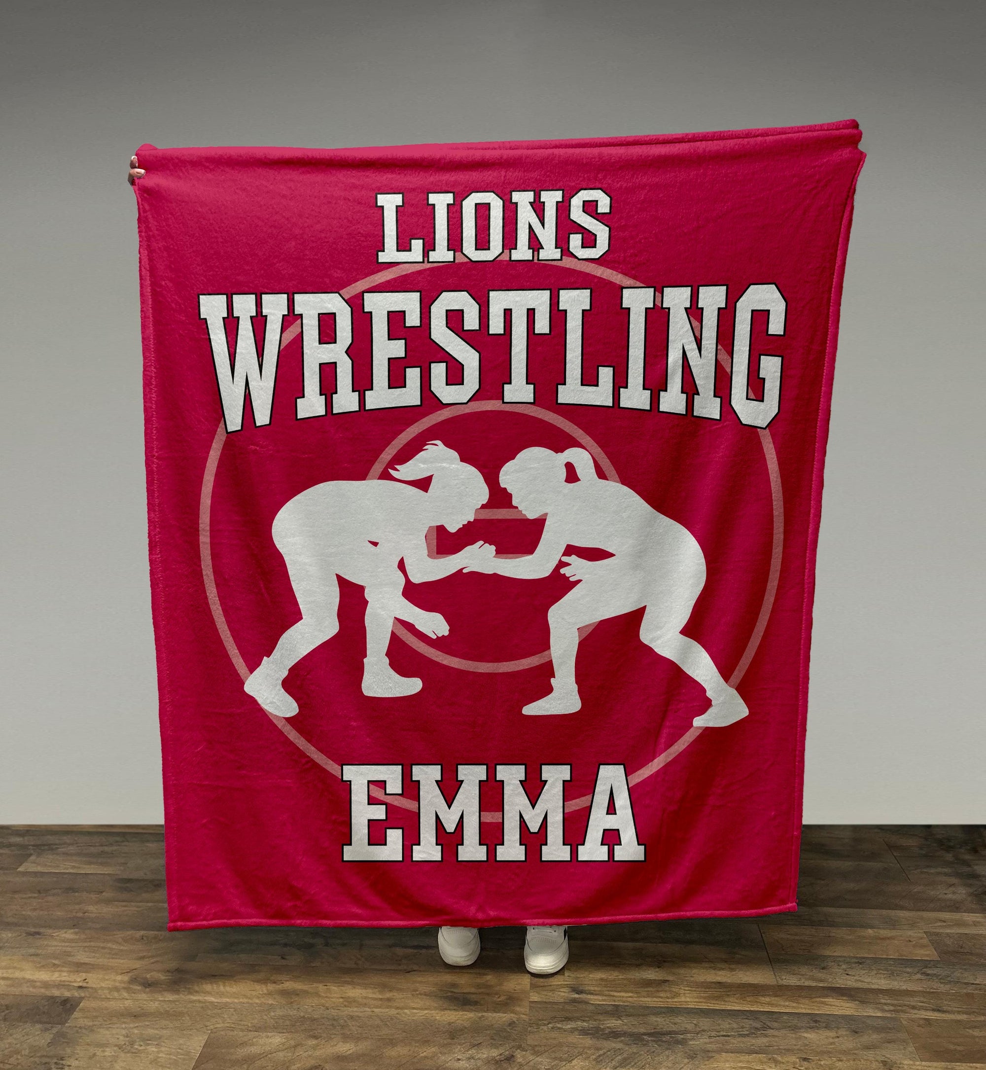 Custom Female Wrestling Blanket, Custom Name Blanket, Wrestling Blanket, Sports Blanket, Team Gift, Wrestling Gift
