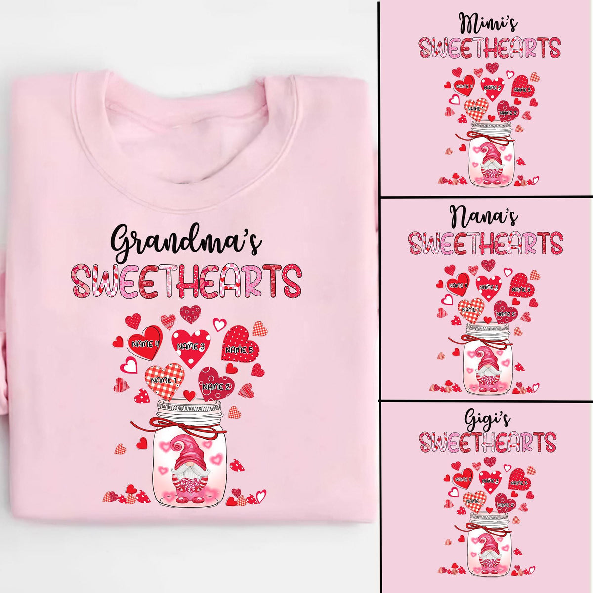 Personalized Grandma's Sweethearts Shirt, Grandma Valentine Shirt, Valentine Mimi Nana Mom Shirt, Valentines Day Gift For Grandma Nana Mimi