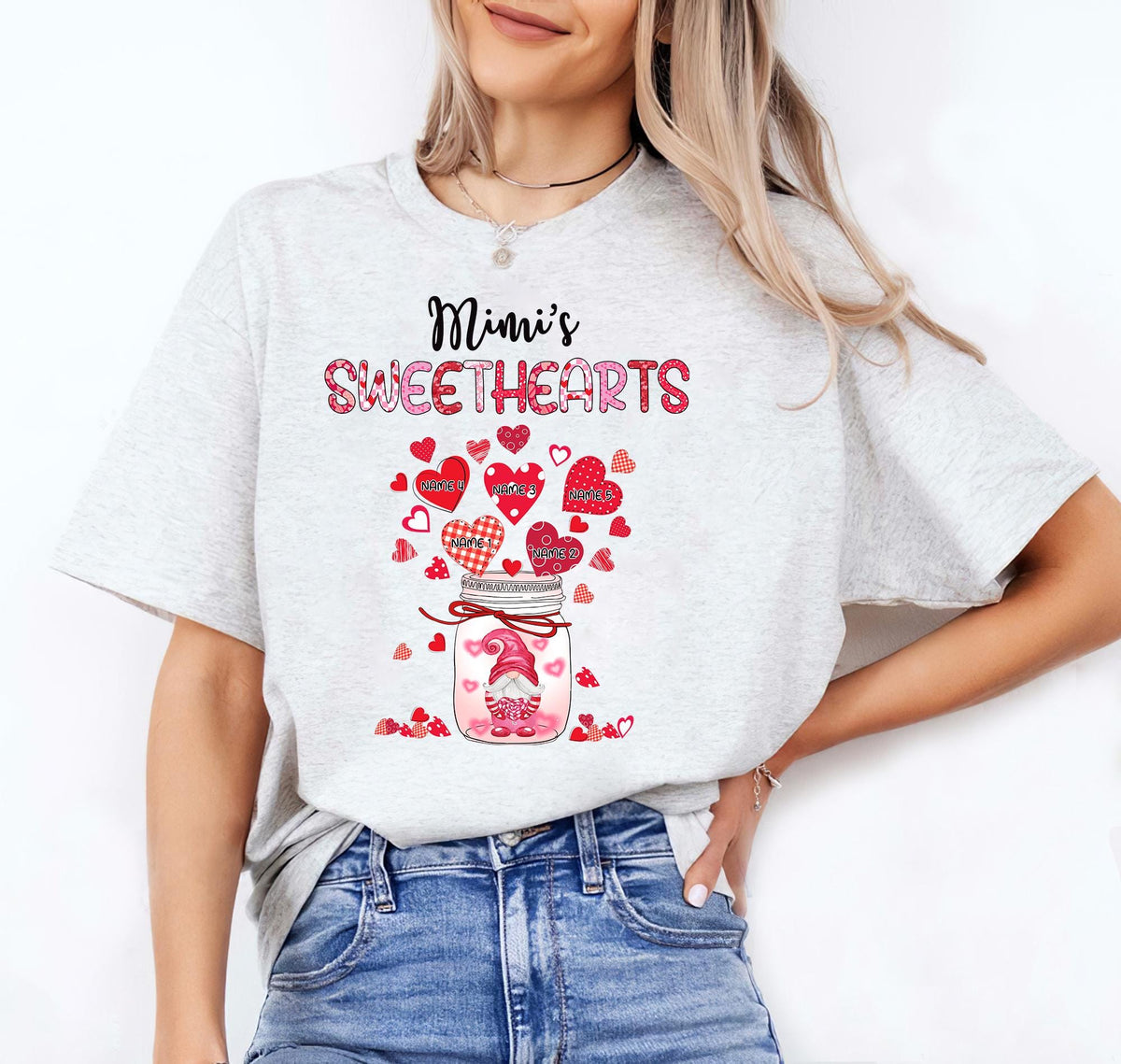Personalized Grandma's Sweethearts Shirt, Grandma Valentine Shirt, Valentine Mimi Nana Mom Shirt, Valentines Day Gift For Grandma Nana Mimi
