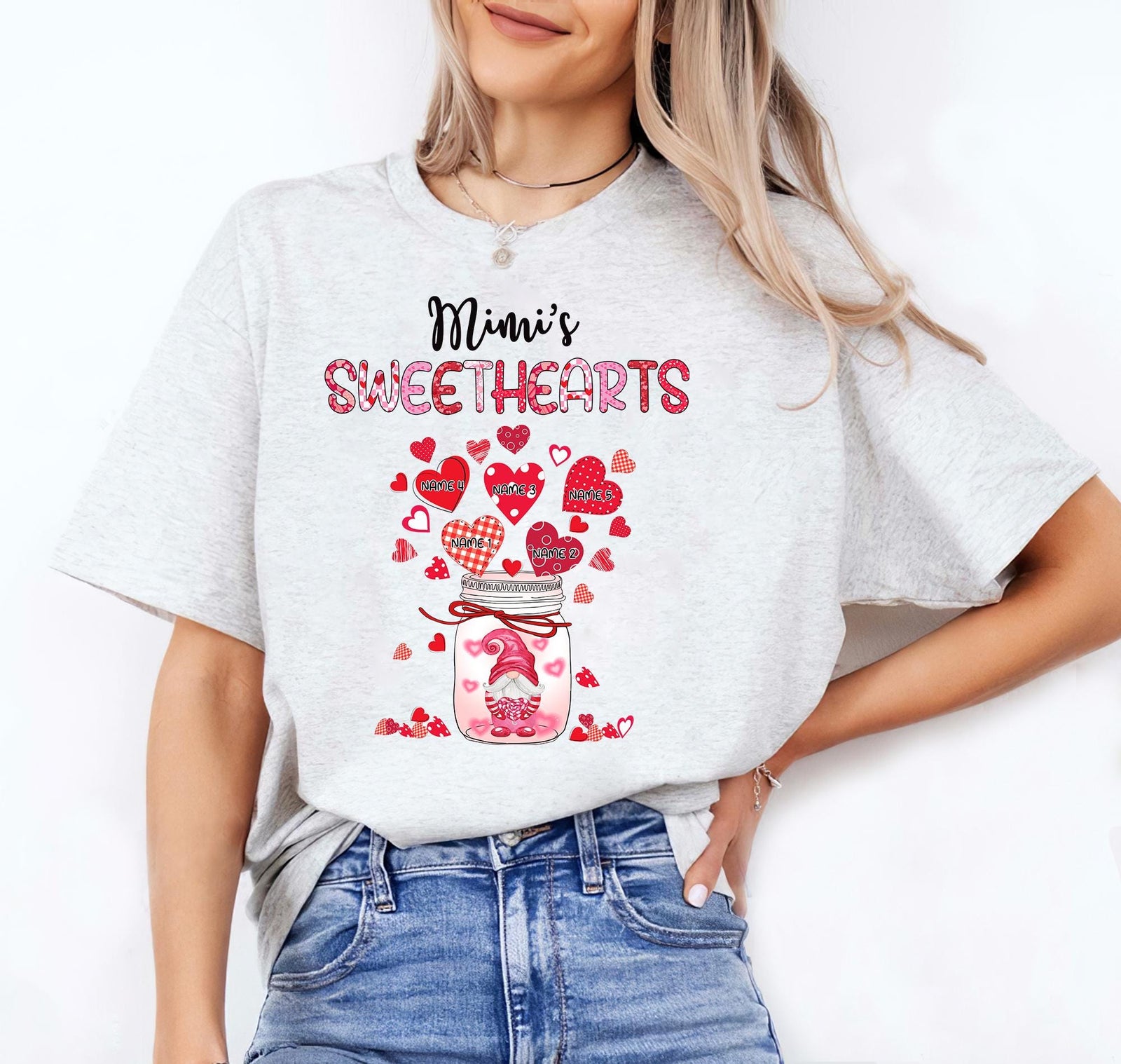 Personalized Grandma's Sweethearts Shirt, Grandma Valentine Shirt, Valentine Mimi Nana Mom Shirt, Valentines Day Gift For Grandma Nana Mimi