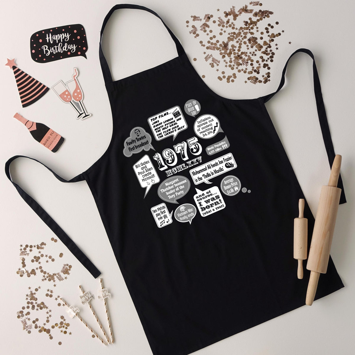 Events Of 1975 - 50th Birthday Gift | Present | Idea Apron for men him dad husband friend brother
