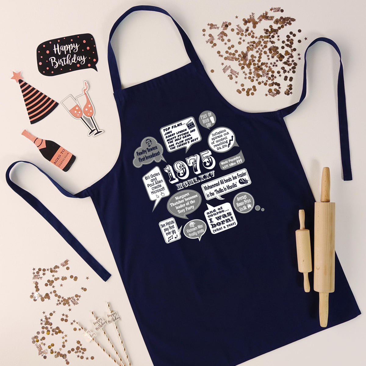 Events Of 1975 - 50th Birthday Gift | Present | Idea Apron for men him dad husband friend brother
