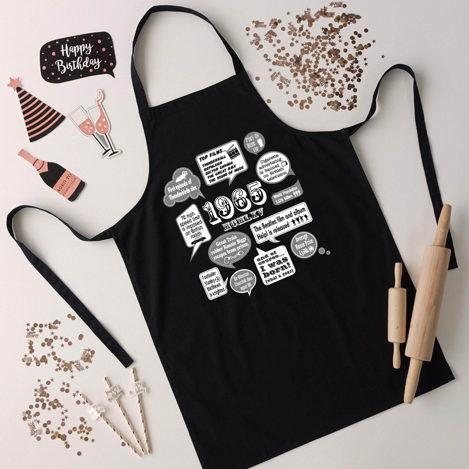 Events Of 1965 - 60th Birthday Gift | Present | Idea Apron for men him dad husband man friend brother