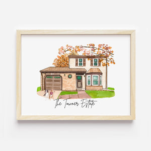 Custom Watercolor House Painting Print Canvas ,House Painting From Photo,Housewarming gift, Realtor Closing Gift,First Home Gift