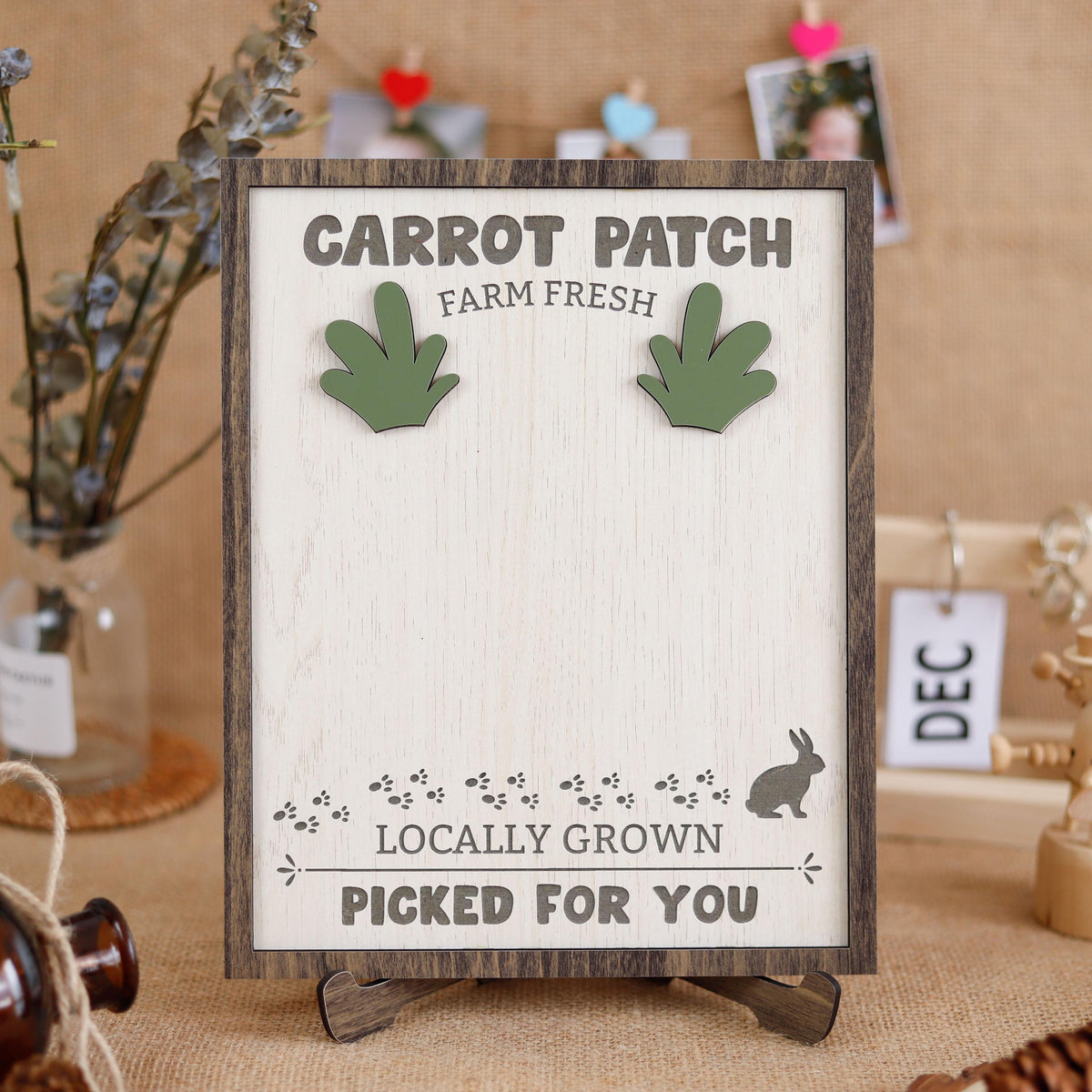 Personalized Carrot Farm Sign Footprint Keepsake, Carrot Patch Easter, 2025 Kids Baby Toddler Footprint Feet Art Craft Activity Keepsake