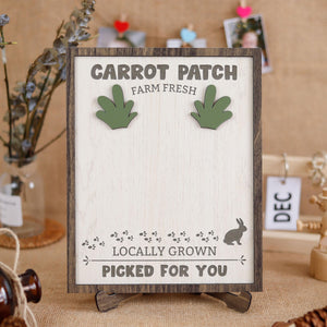 Personalized Carrot Farm Sign Footprint Keepsake, Carrot Patch Easter, 2025 Kids Baby Toddler Footprint Feet Art Craft Activity Keepsake