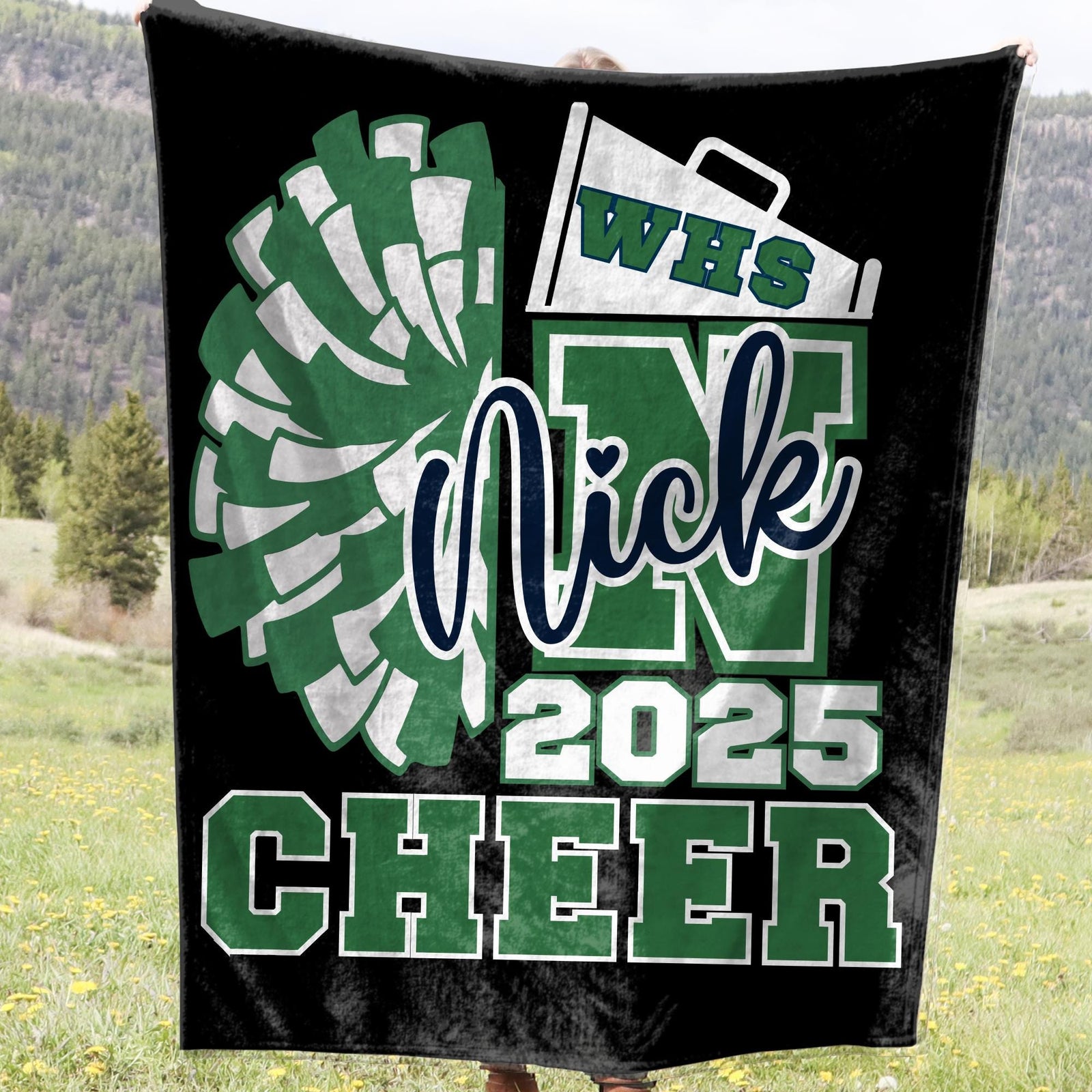Custom Cheerleader Blanket, Personalized Cheerleading Gift For Competitive Cheer, Senior Gift, Personalized Cheerleader Name on Team Blanket