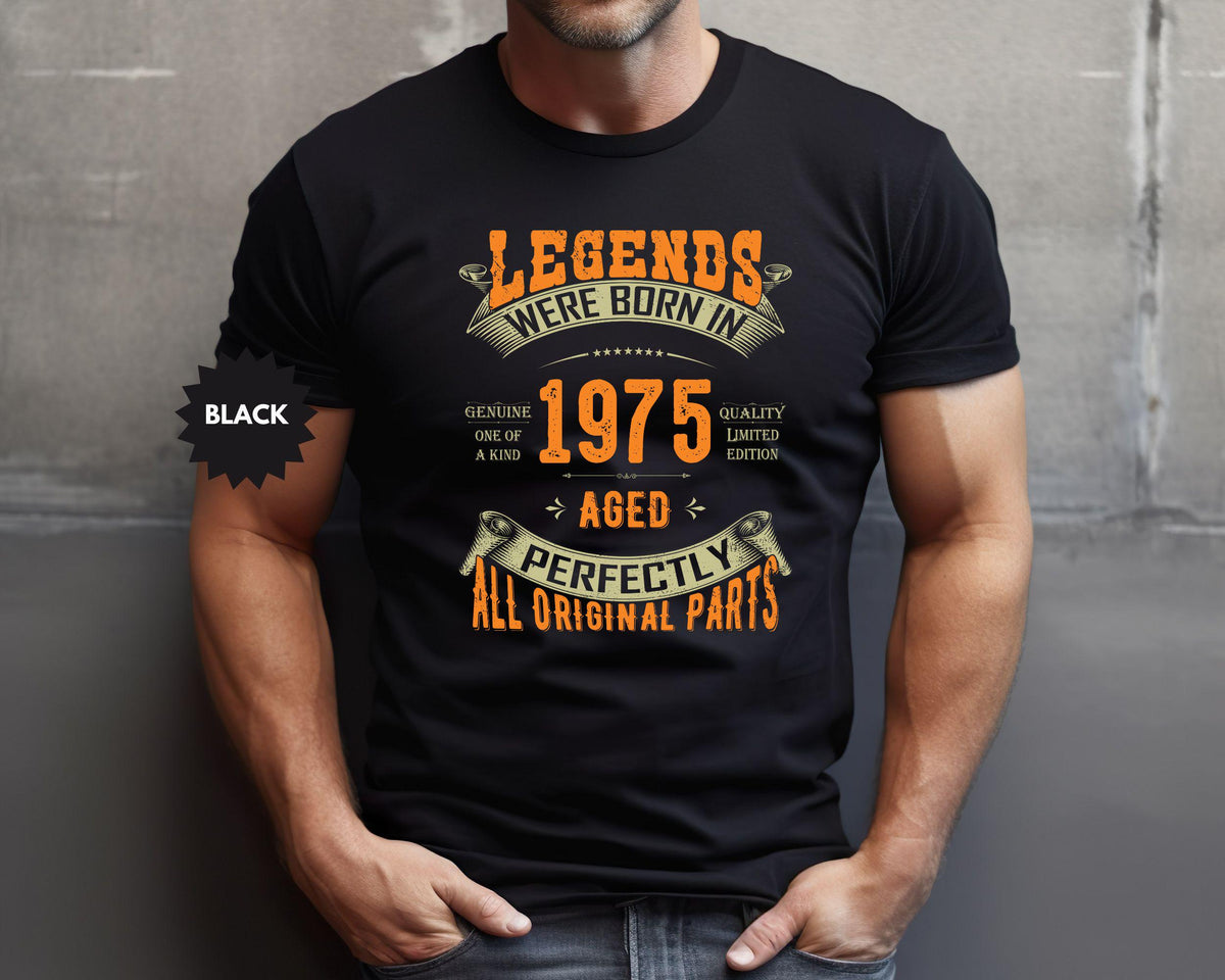 Custom Vintage Legends Were Born in 1975 Shirt For Men, 50th Birthday Gifts, 50 Birthday Shirt, 50th Gifts Ideas For Him, Birthday Party Tee