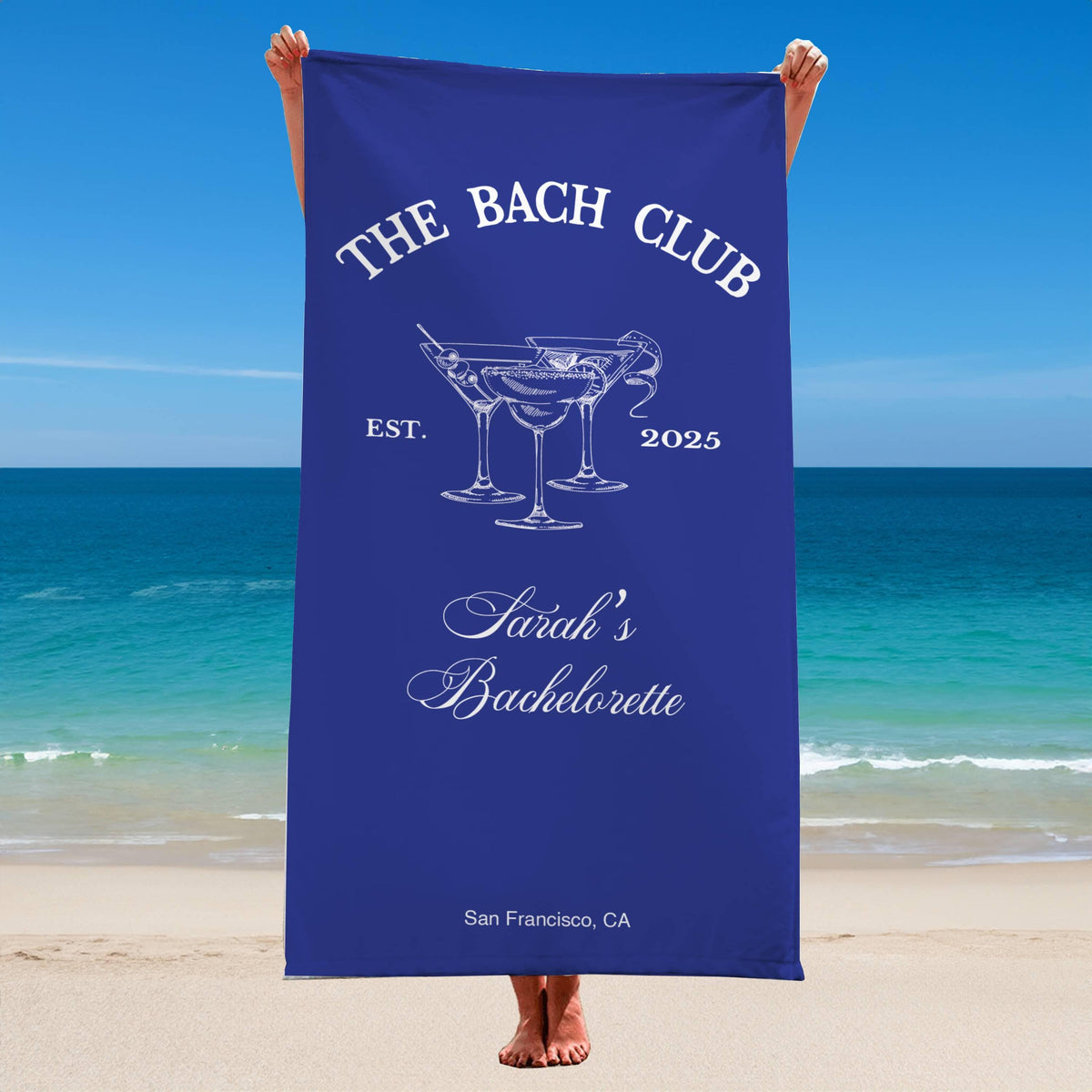 Personalized Bachelorette Beach Towel, Custom Location And Name Bachelorette Party Pool Towel, Bachelorette Trip Gift, Bride, Bridal Shower