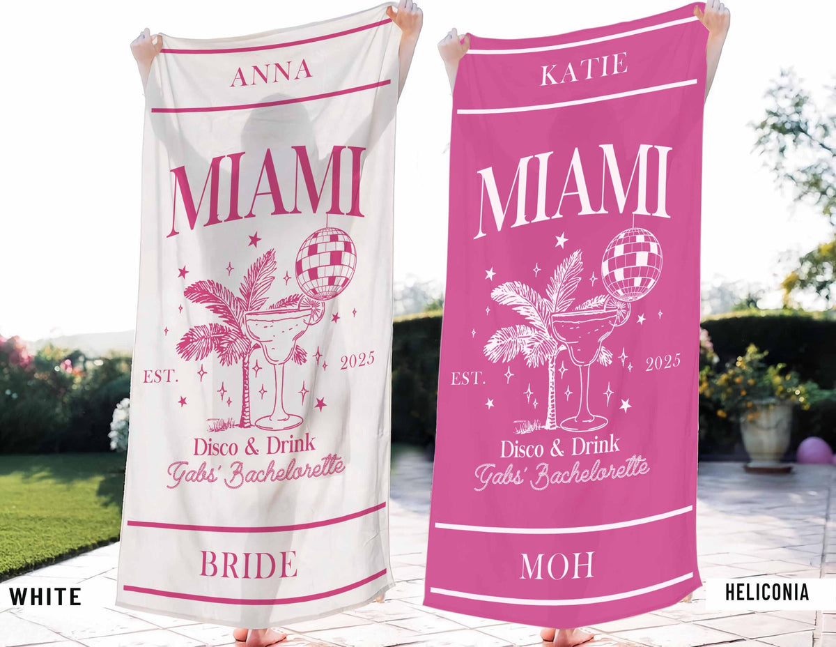 Personalized Bachelorette Towel Gifts, Bachelorette Beach Towel, Custom Bach Club Beach Towel, Weekend Beach Trip Gifts, Bridesmaid Gifts