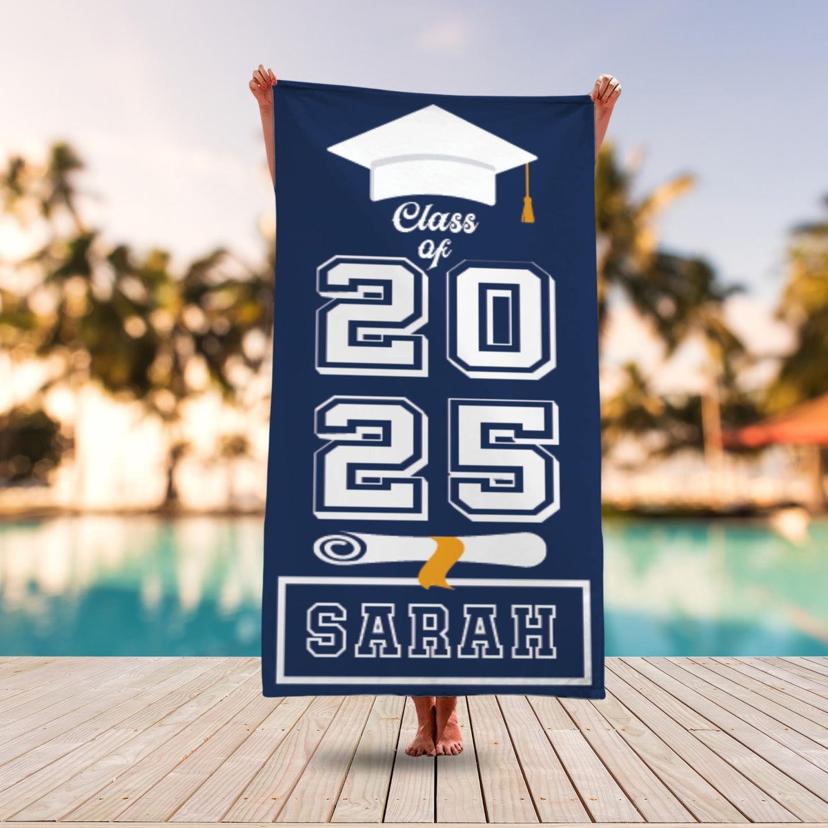 Class Of 2025 Beach Towel Gifts, Grad Custom Beach Towel, Pool Party Towel, Personalized GraduationGifts, Graduation Trip, Senior Vacation