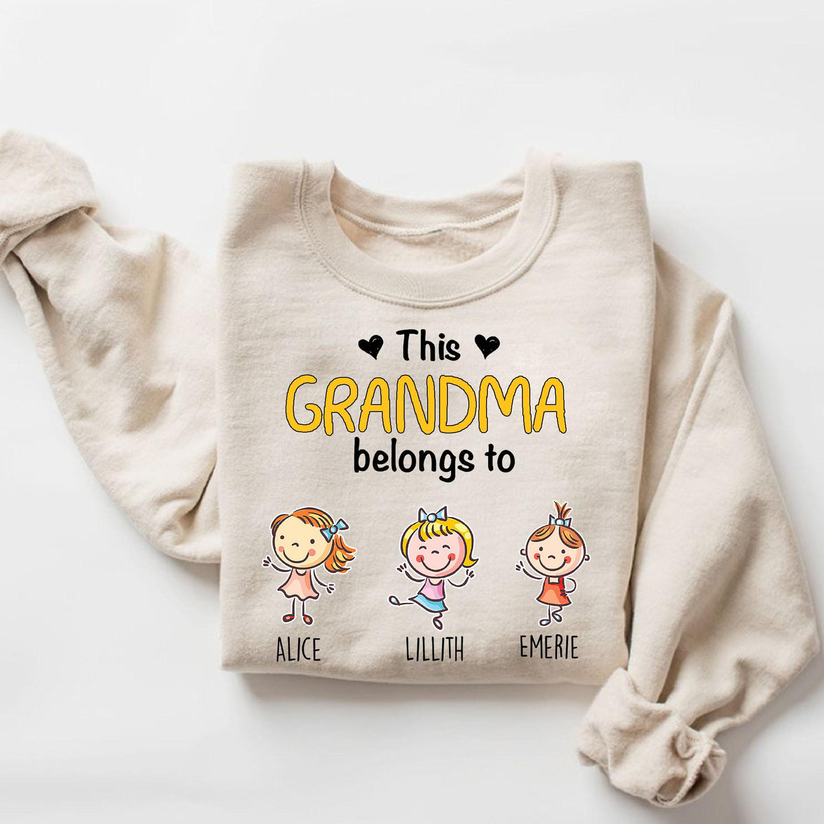 This Grandpa Belongs To Grandchild Name Shirt, Gift For Papa,Daddy Custom Names Sweatshirt, Best Grandpa Ever, Grandma Father Day Gift