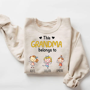This Grandpa Belongs To Grandchild Name Shirt, Gift For Papa,Daddy Custom Names Sweatshirt, Best Grandpa Ever, Grandma Father Day Gift
