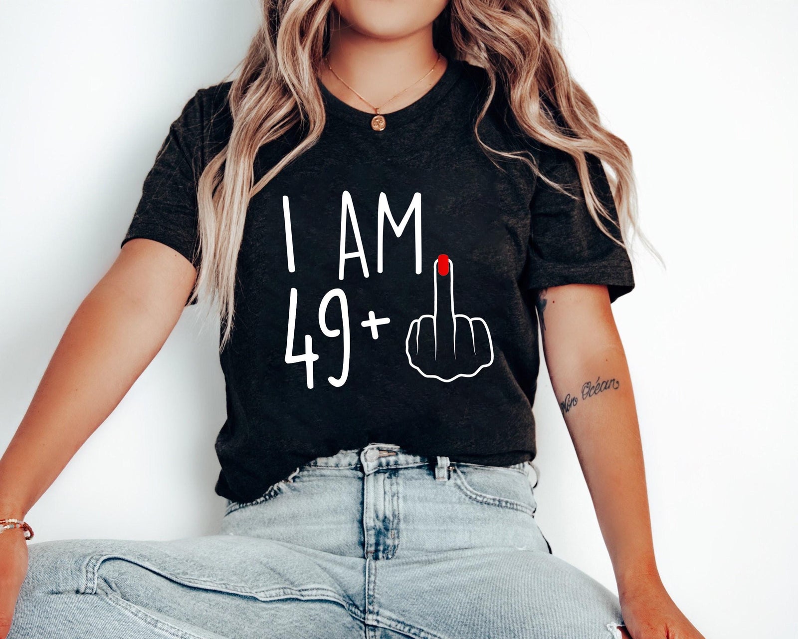 I Am 49+ Middle Finger Shirt, I Am 49+ Middle Finger Shirt, 50th Birthday Gifts For Women, 50th Birthday Gift, 50th Birthday For Her