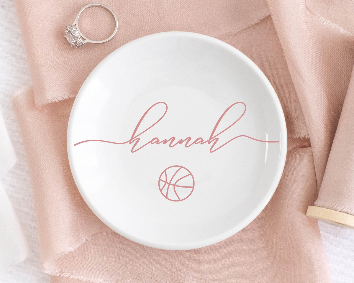 Basketball Jewelry Dish, Senior Night Basketball Gifts for Girls, Basketball Coach Gift, Basketball Player Gift, Birthday Gifts for Daughter