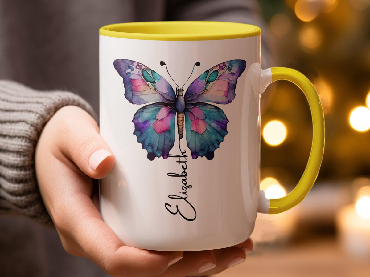 Butterfly Custom Name Mug, Butterfly Lover Gift, Butterfly Mug, Butterfly Gift, butterfly cup, butterfly lovers gift, butterfly coffee mug