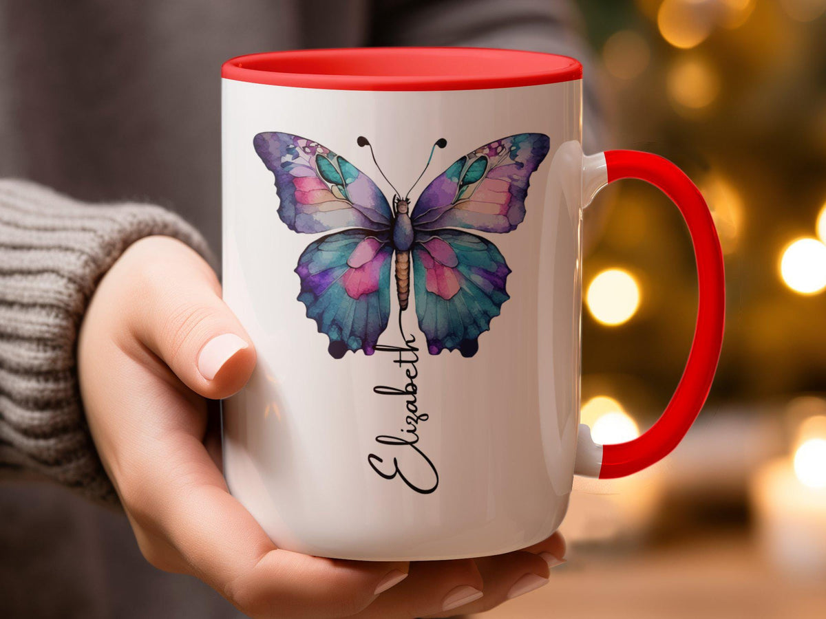 Butterfly Custom Name Mug, Butterfly Lover Gift, Butterfly Mug, Butterfly Gift, butterfly cup, butterfly lovers gift, butterfly coffee mug