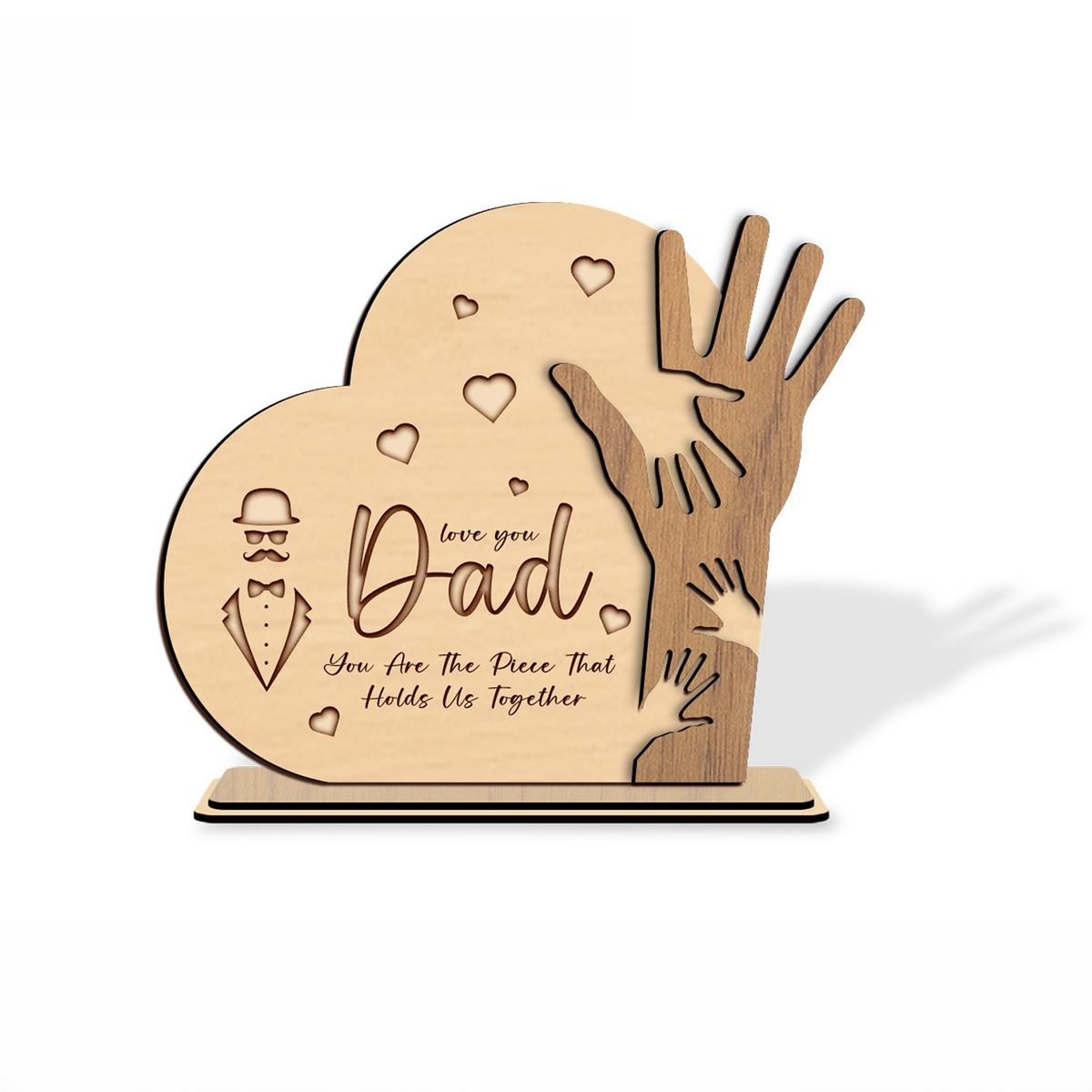 Personalized Fathers Hand Sign Frame, Family hands sign, Gift for Dad, Fathers Day Gifts