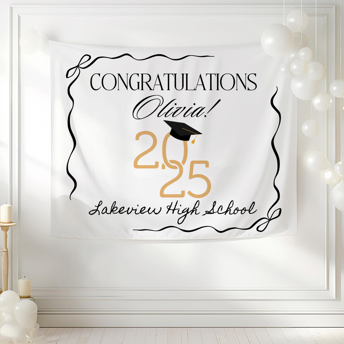 Class of 2025 Backdrop, Graduation Party Banner, Custom Graduation Party Decorations, High School Graduation Sign, College Graduation Gift