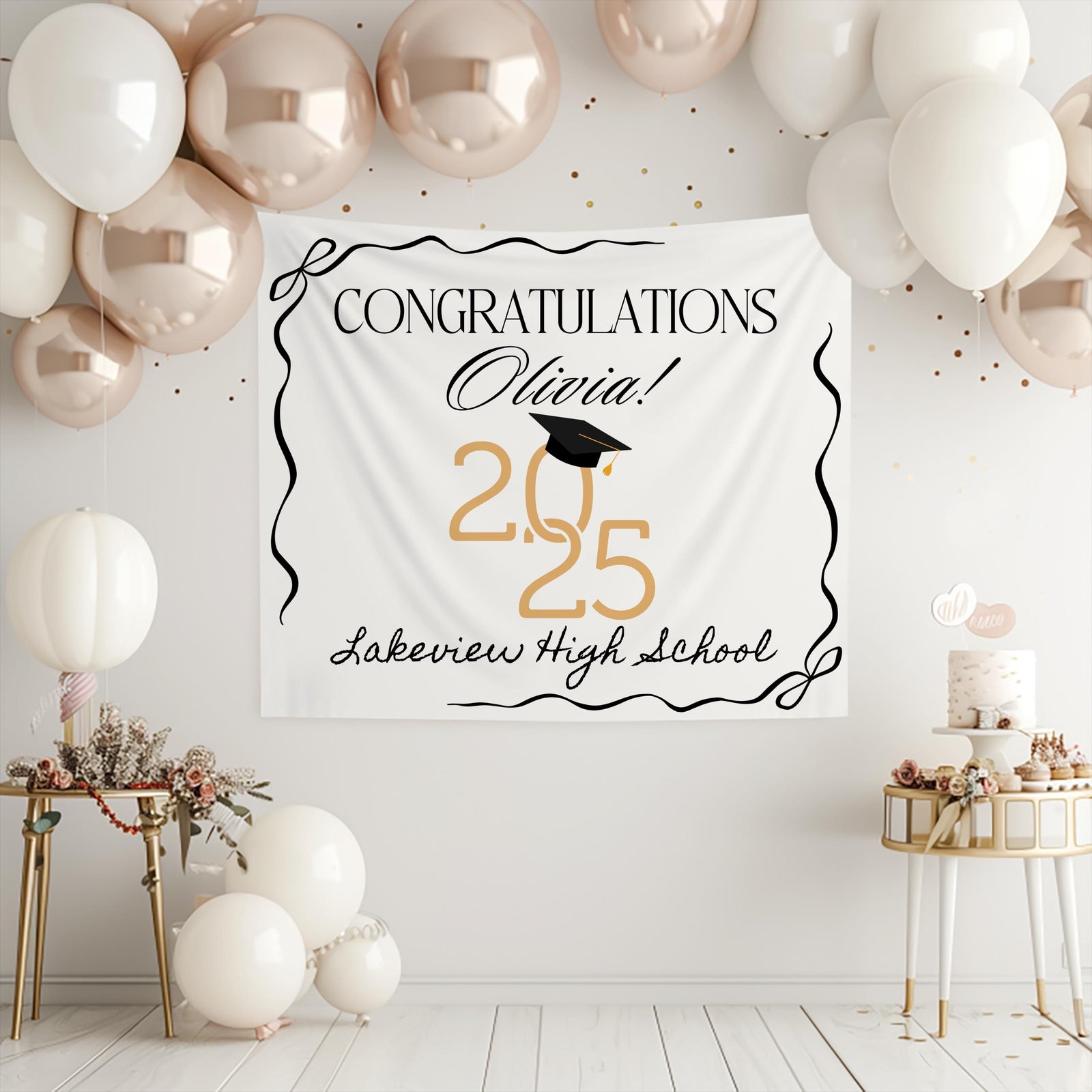Class of 2025 Backdrop, Graduation Party Banner, Custom Graduation Party Decorations, High School Graduation Sign, College Graduation Gift