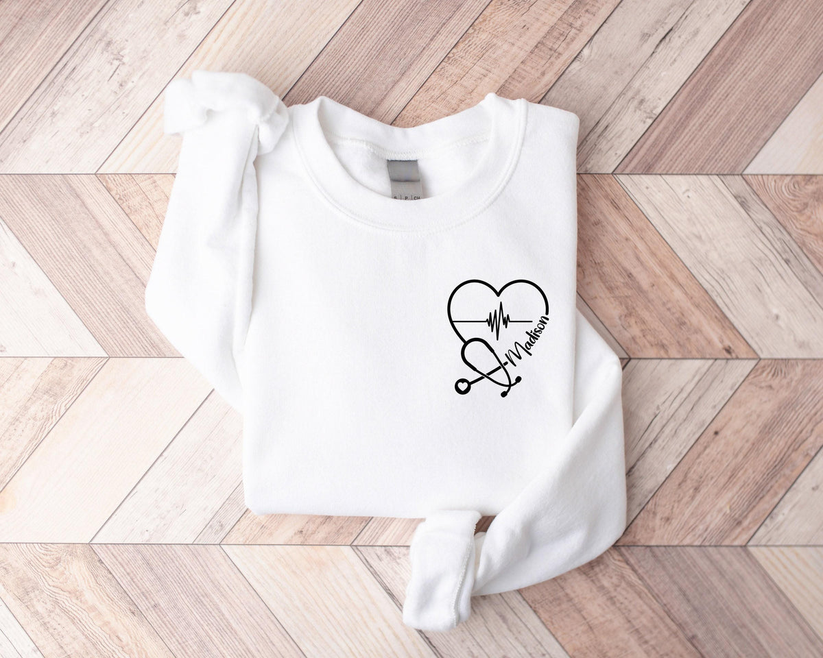 Custom Nurse Sweatshirt, Personalized Sweater, Nurse Pocket Sweatshirt, Nurse Life Hoodie, Nurse Sweatshirt, Custom Nurse Gift