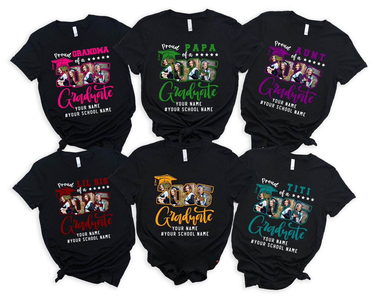 Proud Family T-Shirts,Group 2025 Grad Tees,Graduation Squad Tee,Senior 2025,Graduate 2025 Shirt,Custom Graduate Gift,High School Graduate Tee