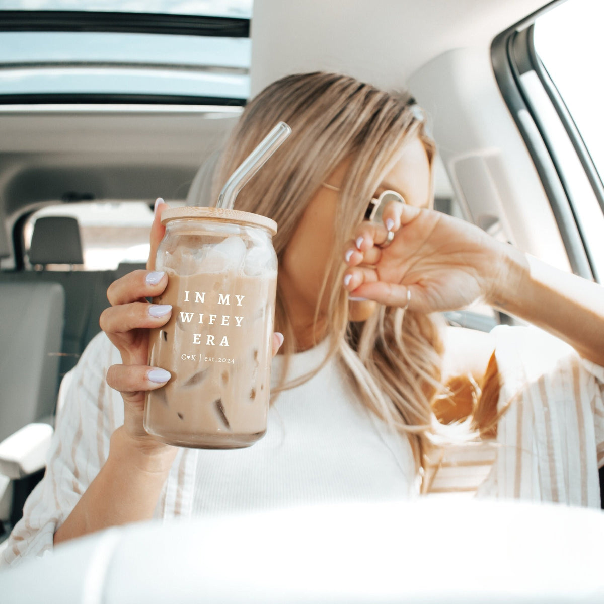 Minimalistic In My Wifey / Wife Era with Custom Initials, Custom Bride Coffee Mug, Bridal Shower Gift Idea, Bride to Be Present, Wife to Be