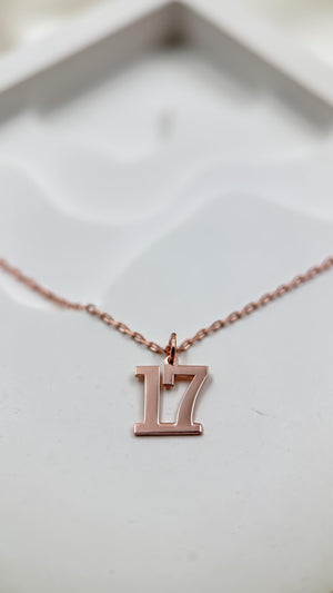 Custom Number Pendant | Personalized Number Jewelry | Date Necklace | Unique Gift for Her | Sports Number Necklace
