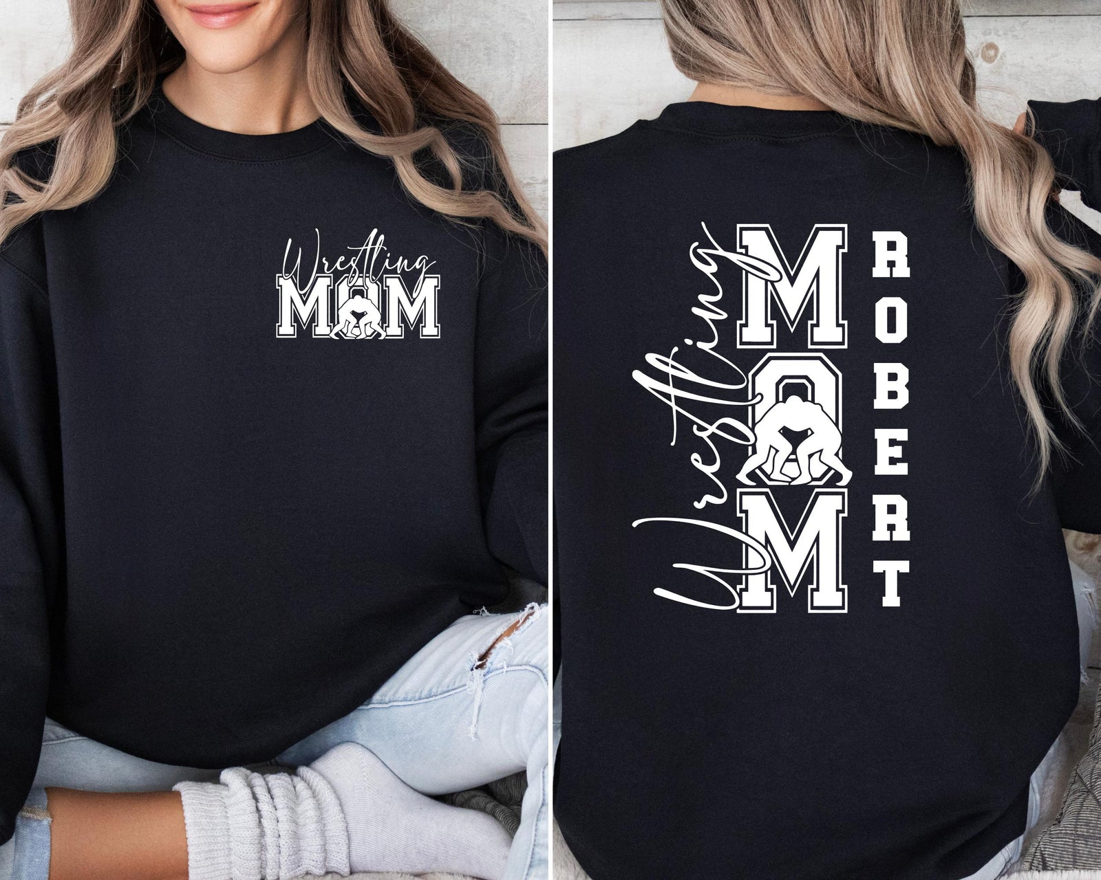 Wrestling Mom Sweatshirt, Wrestling Moms Sweater, Wrestling Mama Hoodie, Mom's Sweatshirt, My heart is On That Mat Hoodie, Gift For Her