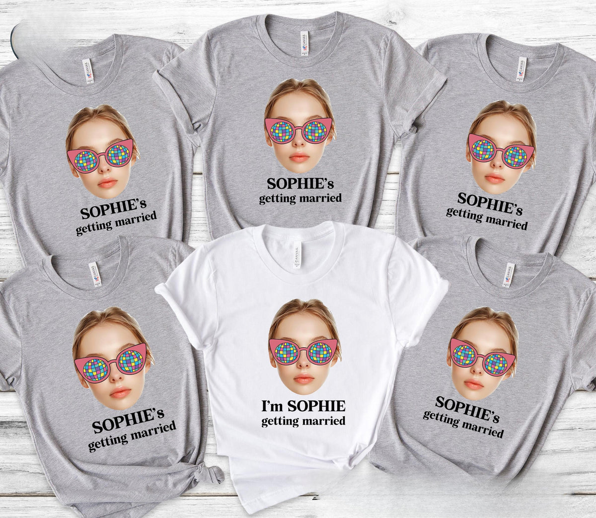 Custom Bride Photo Shirts, Custom Photo Bridal Party Shirts, Bride Picture Tees, Custom Bachelorette Shirts, Bachelorette Party Face Tees