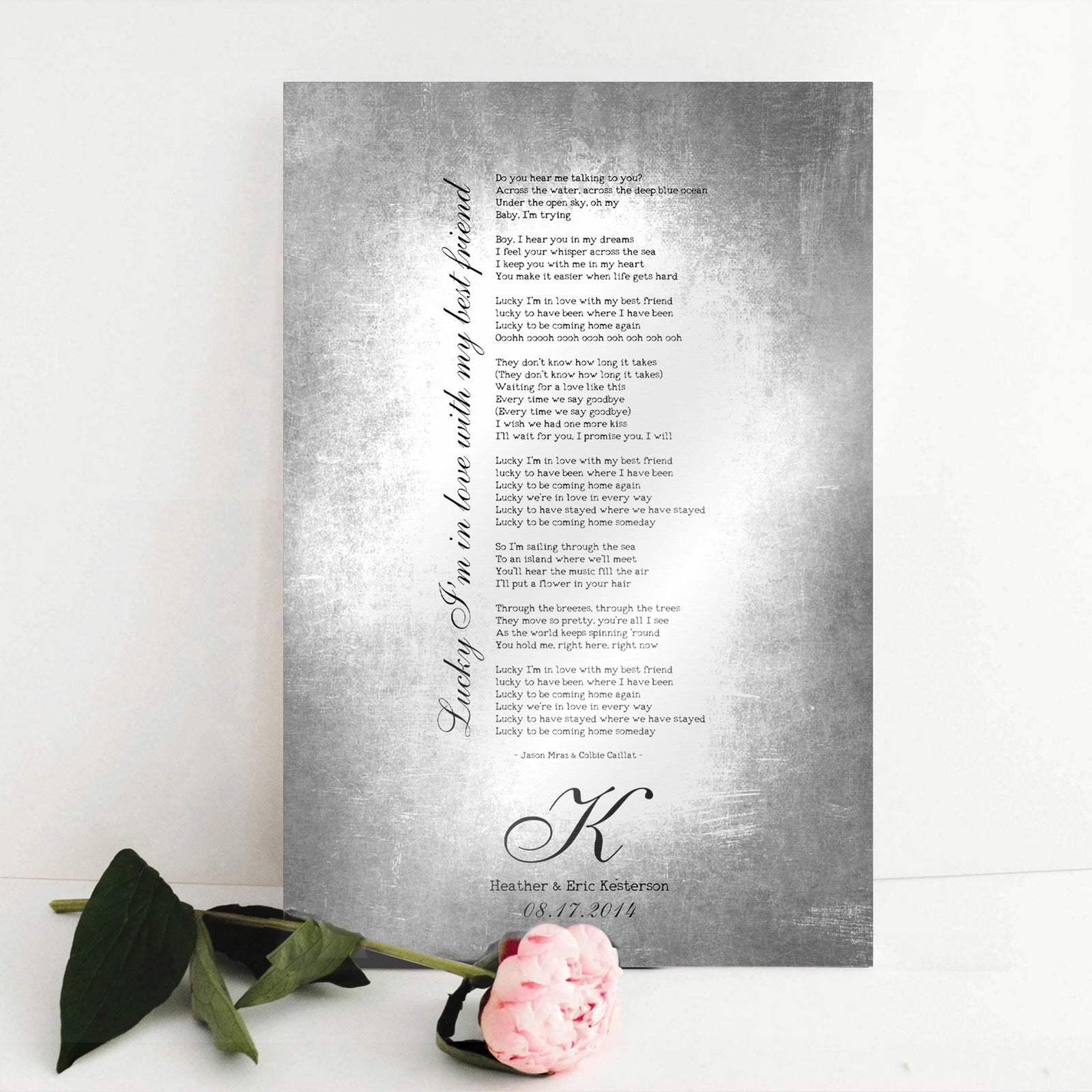 Wedding Song Canvas, Anniversary Canvas Gift, 10th Anniversary Gift, Our Song , First Dance Anniversary Gift, Ten Year Anniversary