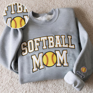 Embroidery Softball Sweatshirt, Personalized Softball Shirt, Custom Name Sweatshirt, Softball Mom Sweatshirt, Sport Gift for Mom, Daughter