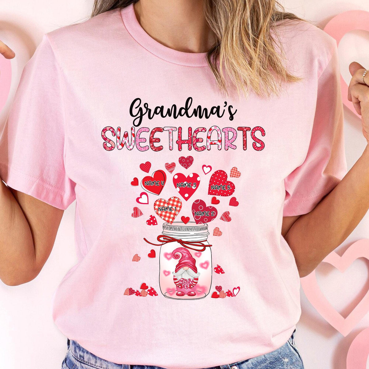 Personalized Grandma's Sweethearts Shirt, Grandma Valentine Shirt, Valentine Mimi Nana Mom Shirt, Valentines Day Gift For Grandma Nana Mimi