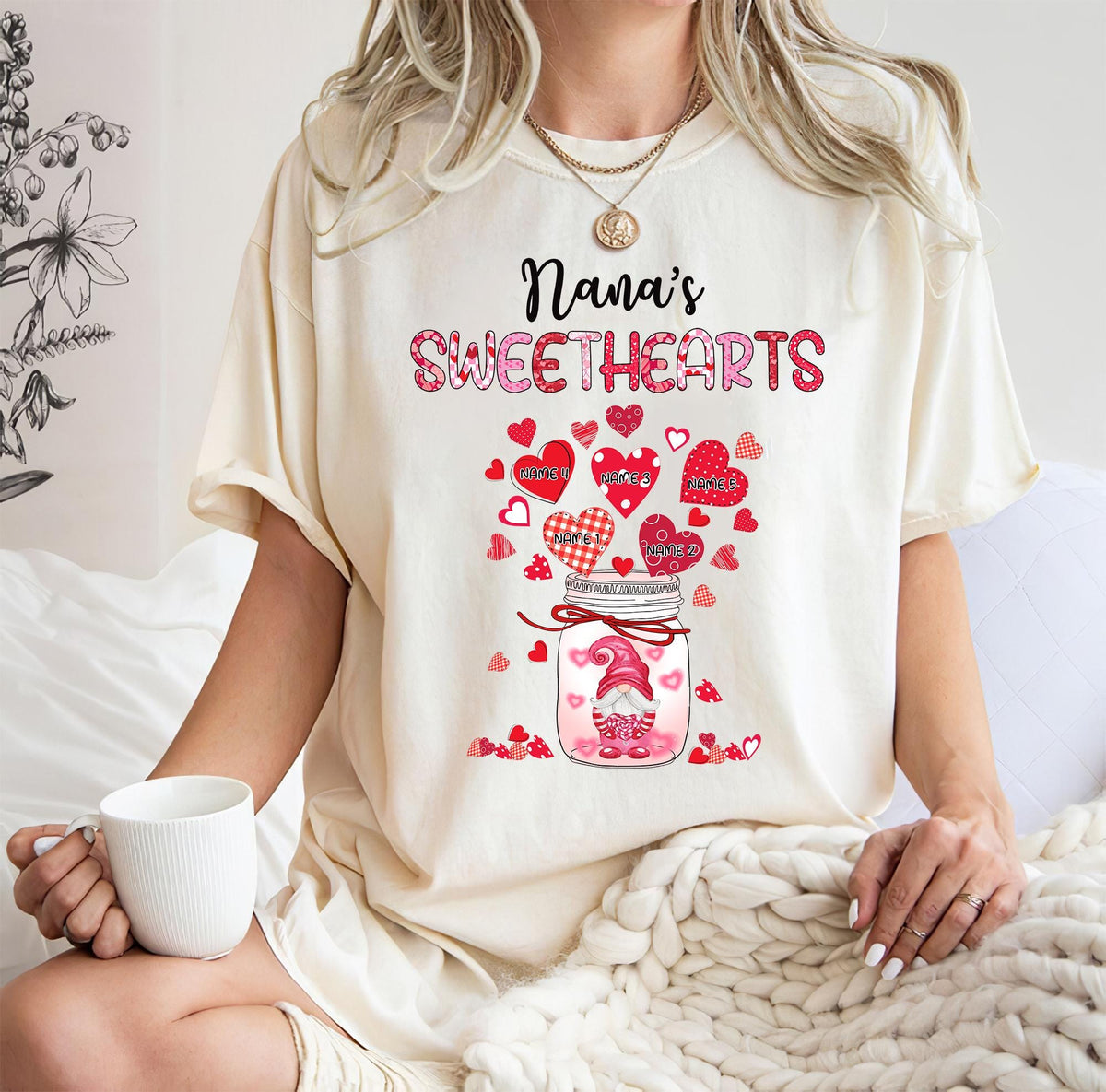 Personalized Grandma's Sweethearts Shirt, Grandma Valentine Shirt, Valentine Mimi Nana Mom Shirt, Valentines Day Gift For Grandma Nana Mimi