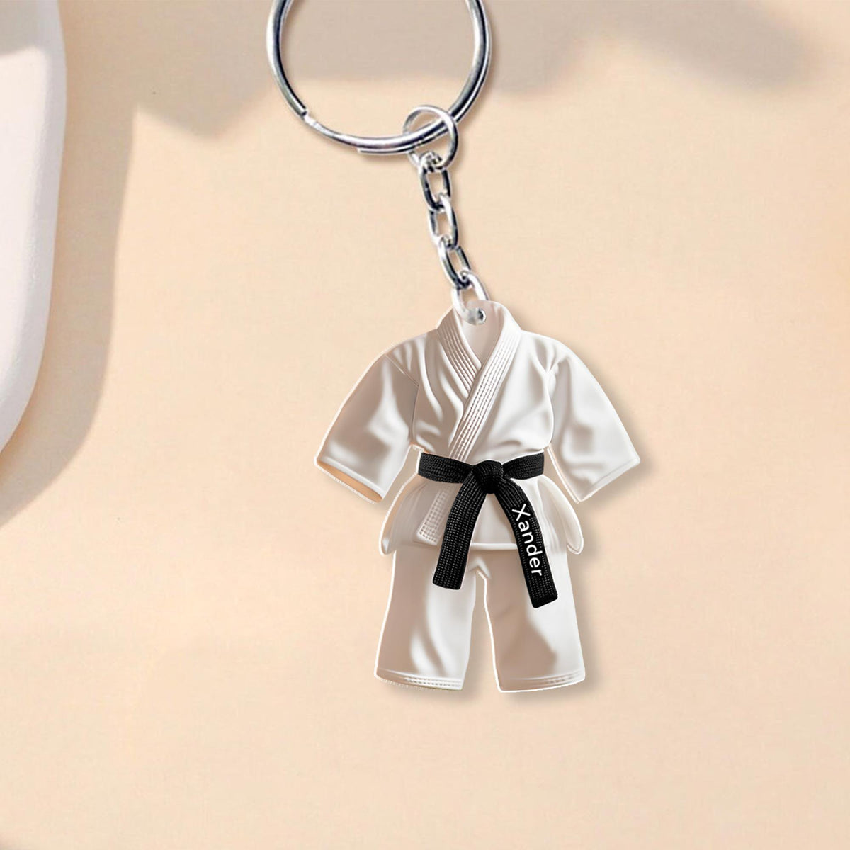 Personalized Karate 2D Flat Acrylic Keychain, Karate Keychain, Karate Black Belt Ornament, Taekwondo Ornament, Gift for Karate Enthusiasts