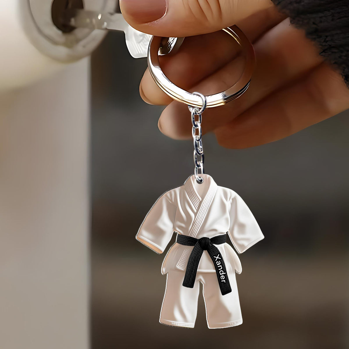 Personalized Karate 2D Flat Acrylic Keychain, Karate Keychain, Karate Black Belt Ornament, Taekwondo Ornament, Gift for Karate Enthusiasts