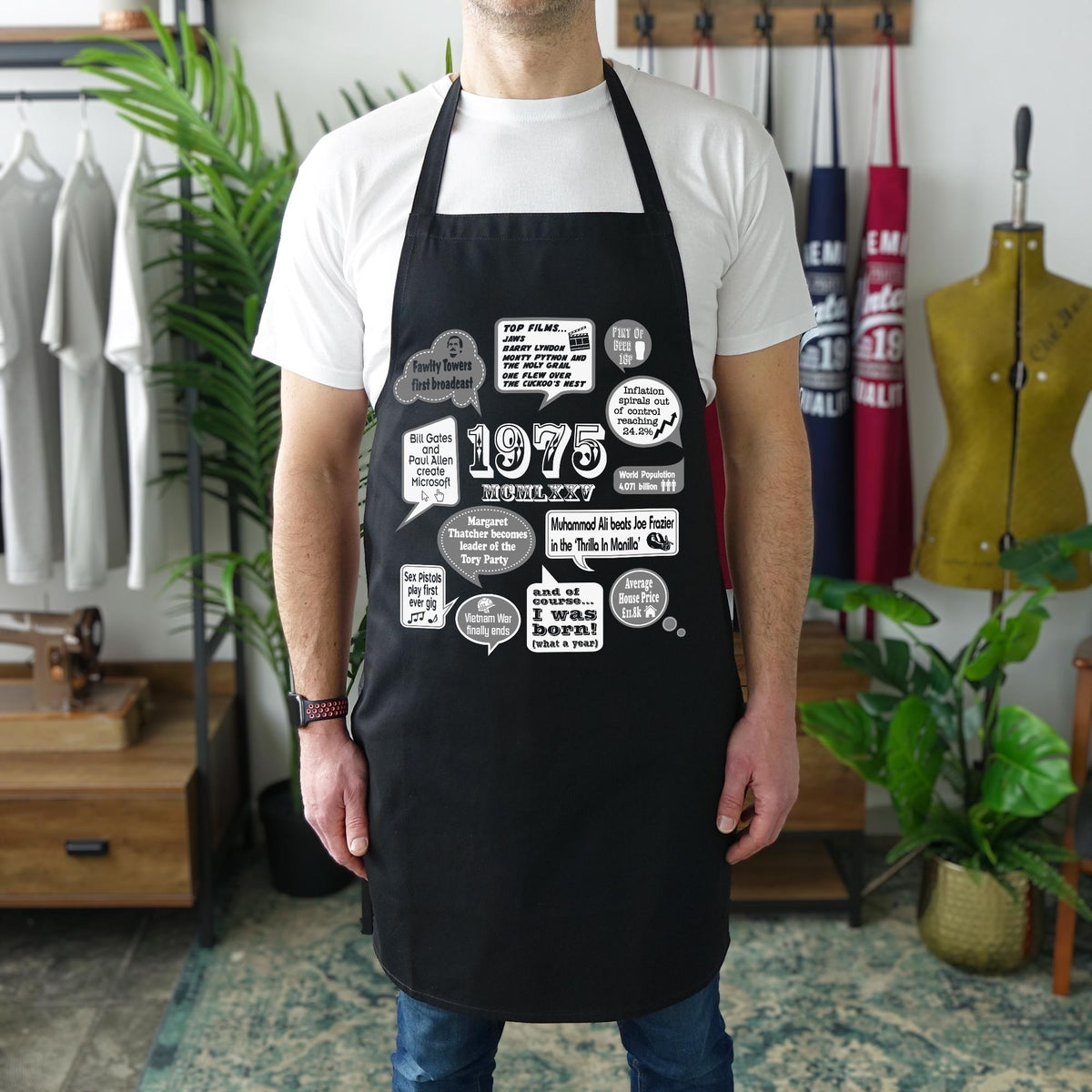 Events Of 1975 - 50th Birthday Gift | Present | Idea Apron for men him dad husband friend brother