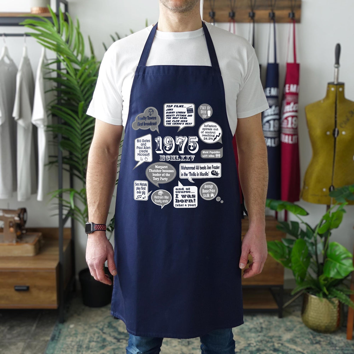 Events Of 1975 - 50th Birthday Gift | Present | Idea Apron for men him dad husband friend brother