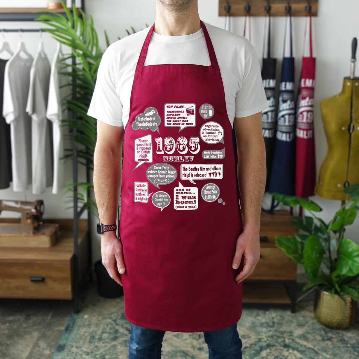 Events Of 1965 - 60th Birthday Gift | Present | Idea Apron for men him dad husband man friend brother