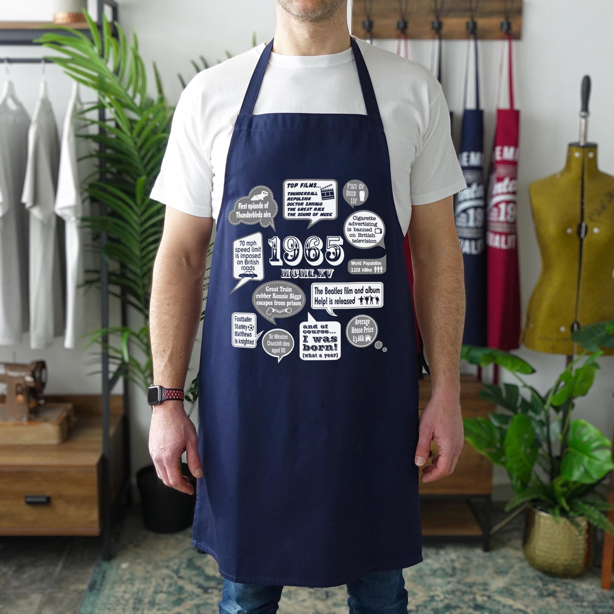 Events Of 1965 - 60th Birthday Gift | Present | Idea Apron for men him dad husband man friend brother