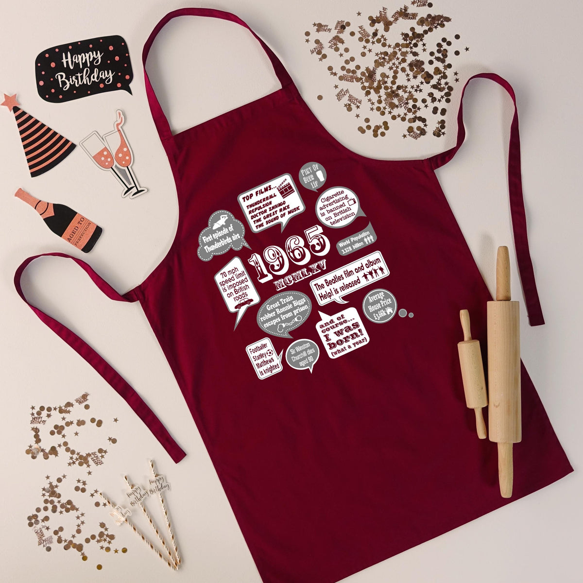Events Of 1965 - 60th Birthday Gift | Present | Idea Apron for men him dad husband man friend brother
