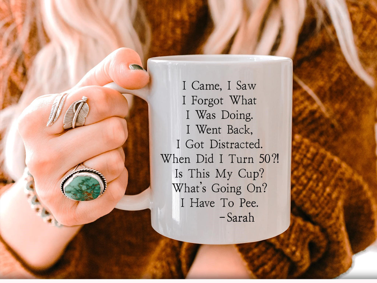 50th Birthday Gifts for Women 50th Birthday Mug Custom Birthday Gifts Funny 1974 Bday Gift Idea for Mom Turning 50 Year Old Grandmother Gag