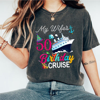 Personalized Name Birthday Cruise Shirt, Custom 50th 60th Birthday Gift, Birthday Cruise Crew, Birthday Gift, Bday Party Matching Shirts